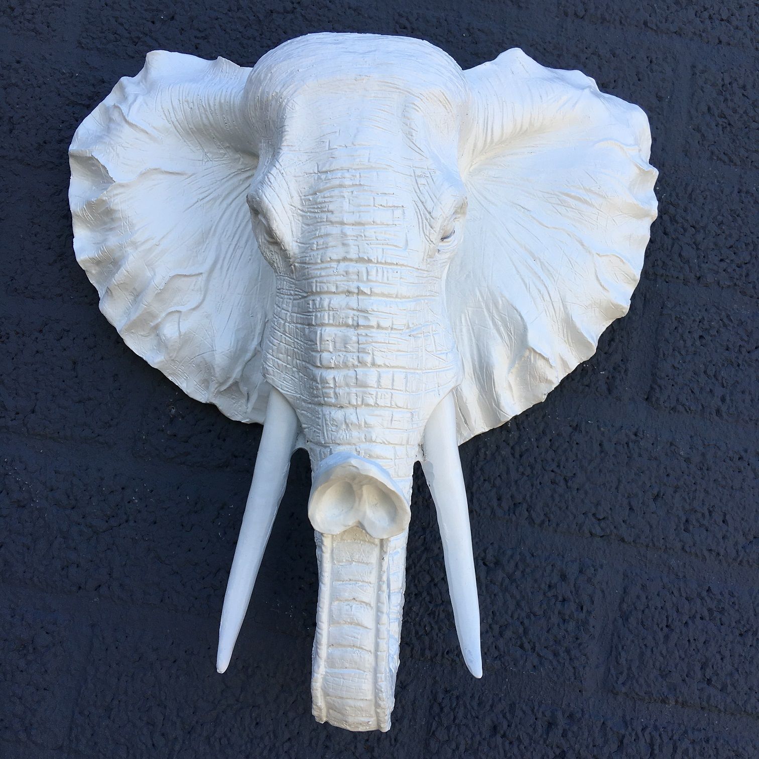 Mooie witte olifantenkop wandornament, olifant decoratie